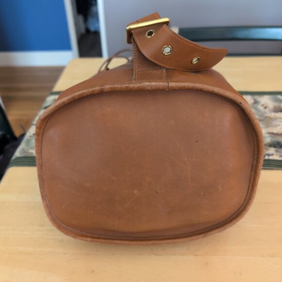 Coach Brown Leather Drawstring Bucket Bag with Over Shoulder Strap Vintage NWOT - Picture 7 of 11